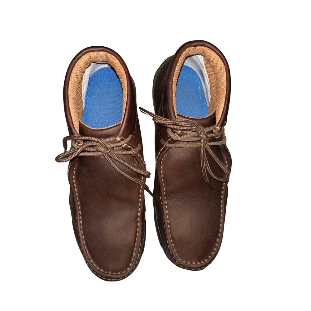 Twisted X Mens Brown Leather Driving Mocs Lace Up Steel Toe Chukka Boot MDMSM01